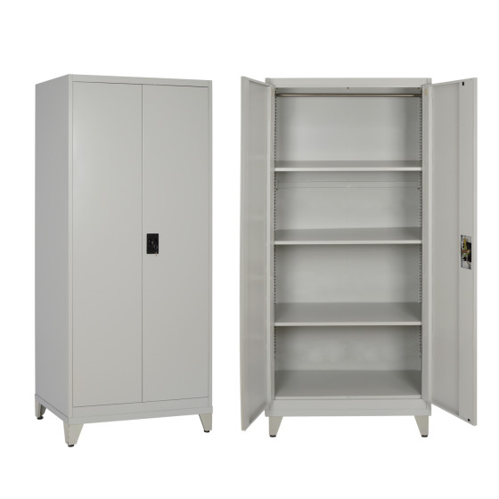 CLOSET 2-LEAF METAL HRONDA HM21287.01 WITH 3 SHELVES-KEYLOCK & LEGS 70x40x180Hcm.