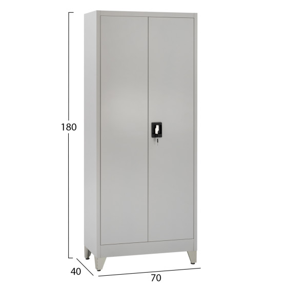 CLOSET 2-LEAF METAL HRONDA HM21287.02 WITH DIVIDER-KEYLOCK & LEGS 70x40x180Hcm.