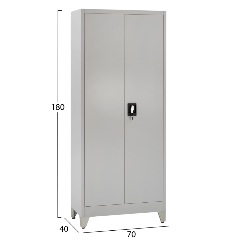 CLOSET 2-LEAF METAL HRONDA HM21287.02 WITH DIVIDER-KEYLOCK & LEGS 70x40x180Hcm.