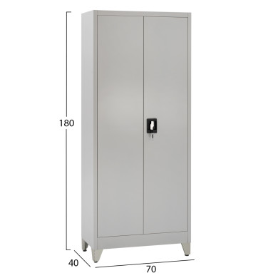 CLOSET 2-LEAF METAL HRONDA HM21287.02 WITH DIVIDER-KEYLOCK & LEGS 70x40x180Hcm.