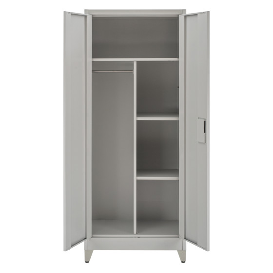 CLOSET 2-LEAF METAL HRONDA HM21287.02 WITH DIVIDER-KEYLOCK & LEGS 70x40x180Hcm.