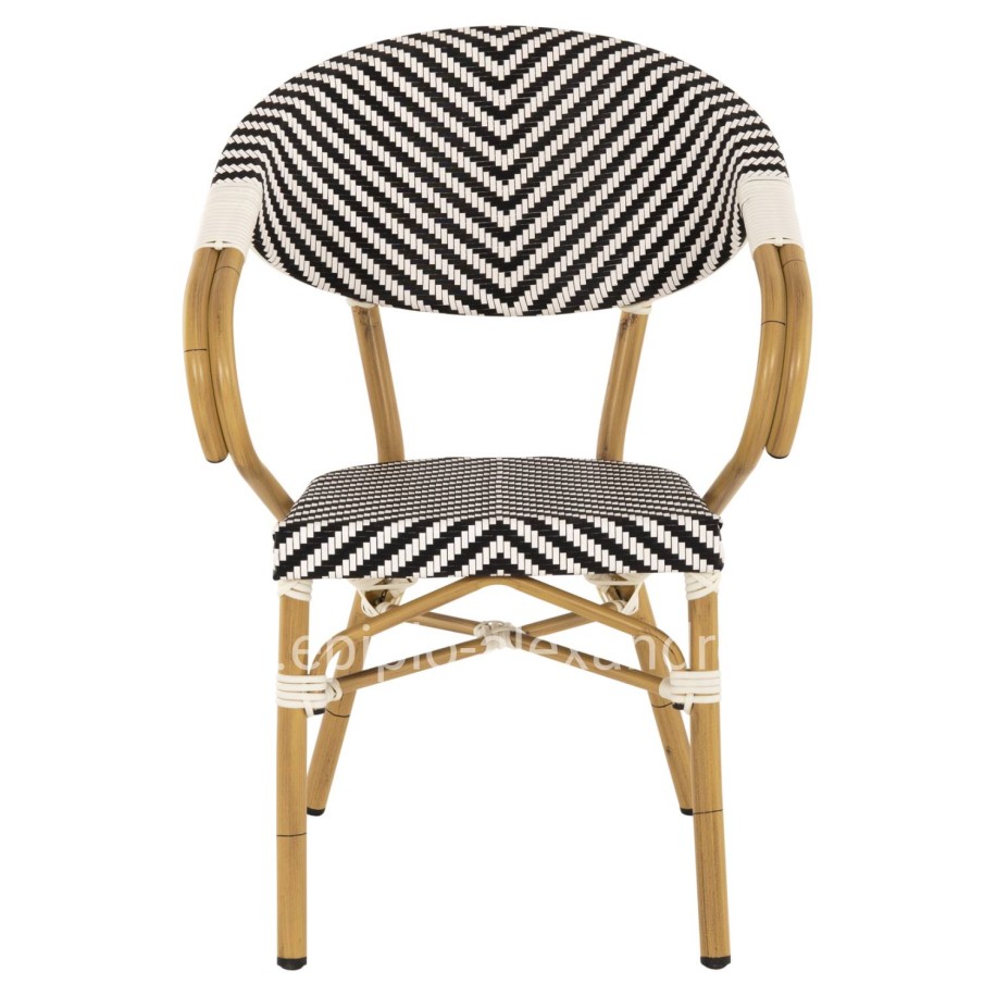 ΠΟΛΥΘΡΟΝΑ BAMBOO LOOK HM5861.01 ΜΑΥΡΟ-ΛΕΥΚΟ 57x55x82 εκ.