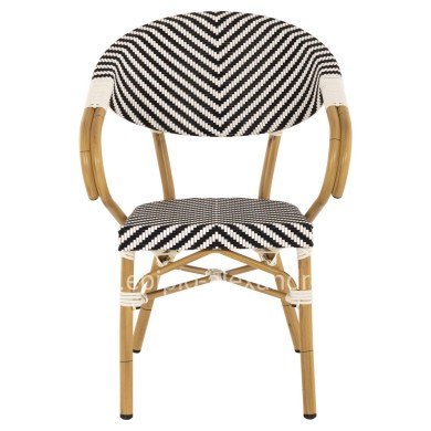 ARMCHAIR ALUMINUM HM5861.01 BAMBOO LOOK BLACK-WHITE