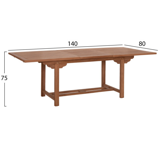 OUTDOOR DINING SET DONNY HM21292 EXTENDABLE TABLE & 6 DINING CHAIRS--TEAK WOOD