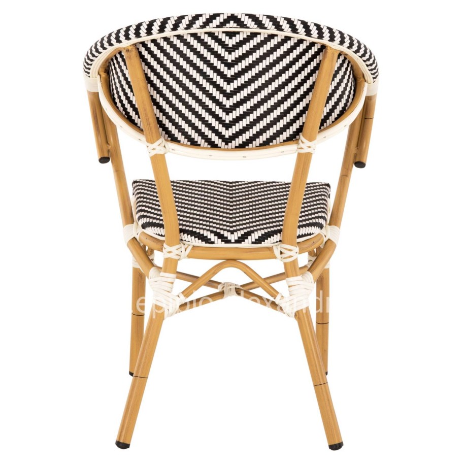 ARMCHAIR ALUMINUM HM5861.01 BAMBOO LOOK BLACK-WHITE