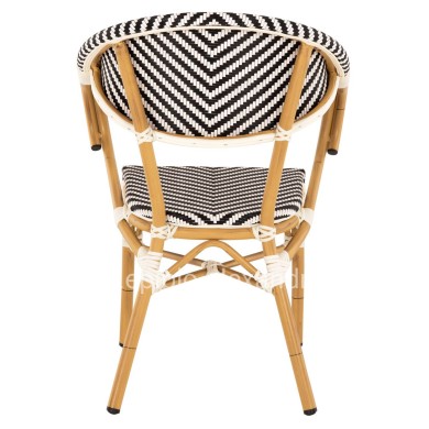 ARMCHAIR ALUMINUM HM5861.01 BAMBOO LOOK BLACK-WHITE