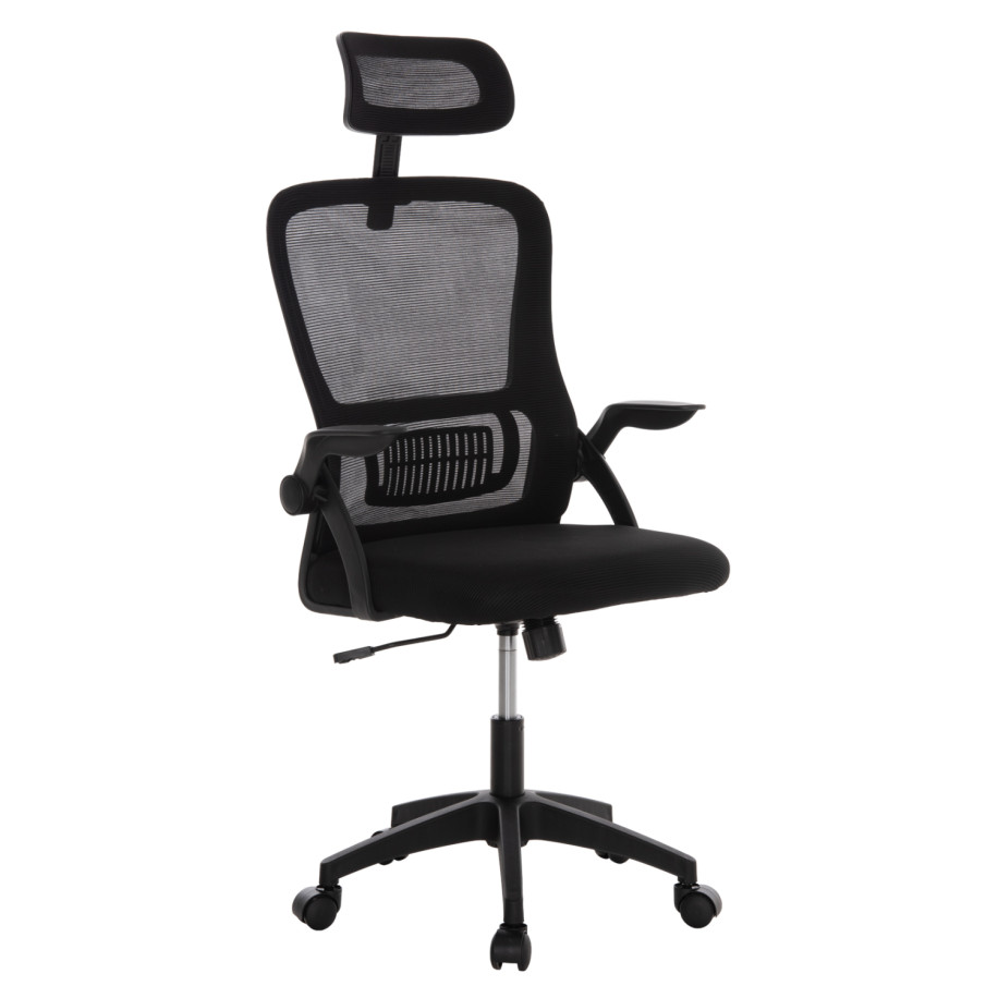 OFFICE CHAIR BLAZER HM1205.01 BLACK MESH FABRIC--BLACK ARMS 60x58x110-130Hcm.