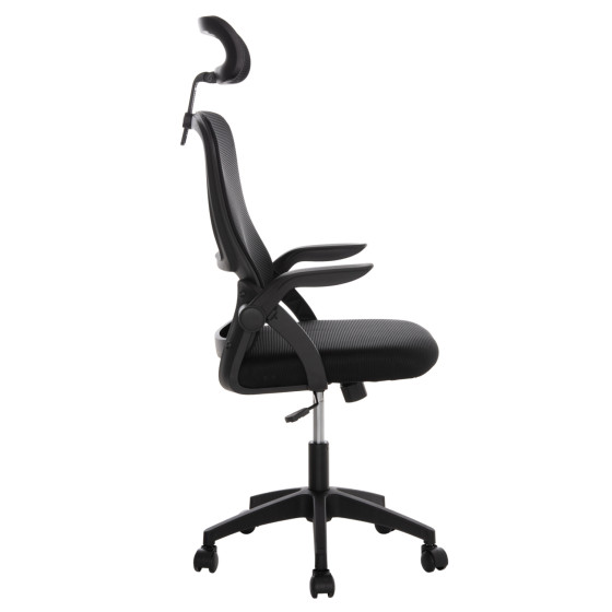 OFFICE CHAIR BLAZER HM1205.01 BLACK MESH FABRIC--BLACK ARMS 60x58x110-130Hcm.