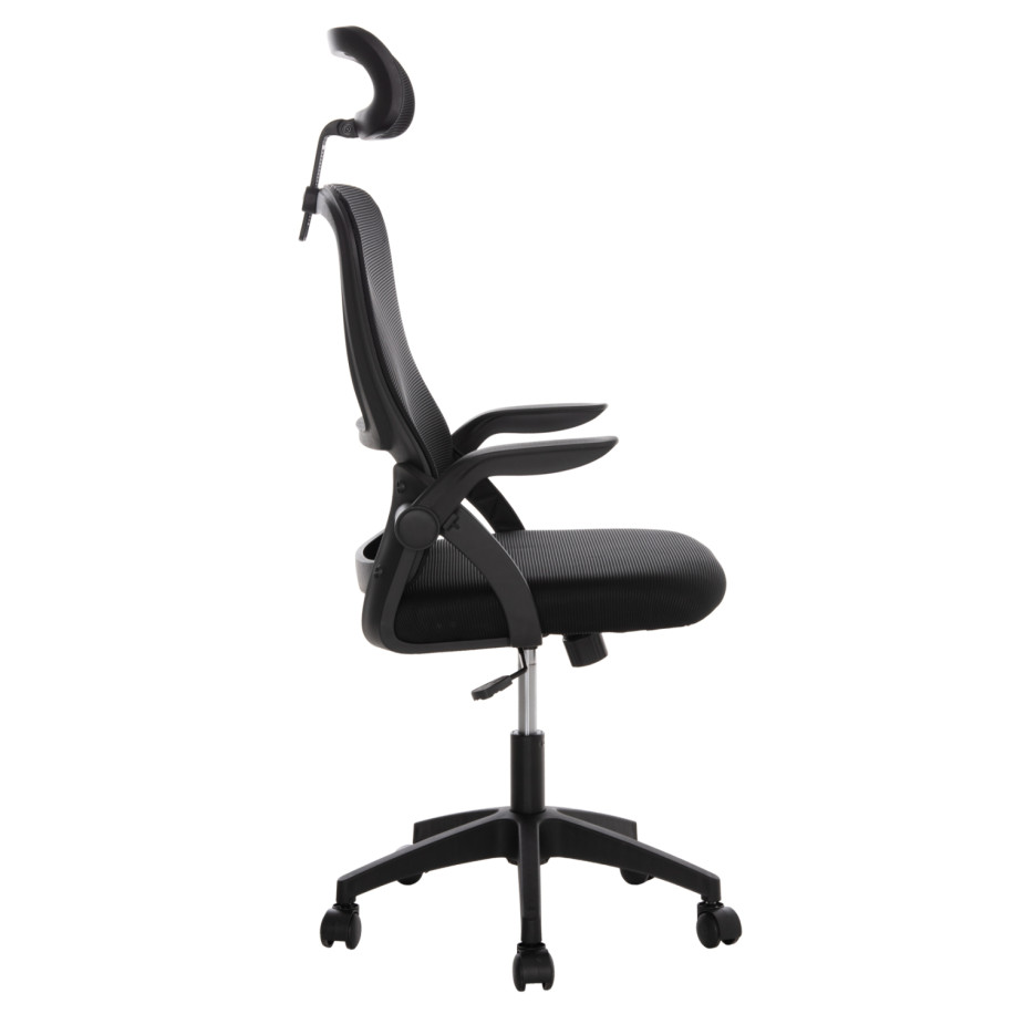 OFFICE CHAIR BLAZER HM1205.01 BLACK MESH FABRIC--BLACK ARMS 60x58x110-130Hcm.