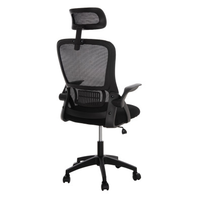 OFFICE CHAIR BLAZER HM1205.01 BLACK MESH FABRIC--BLACK ARMS 60x58x110-130Hcm.