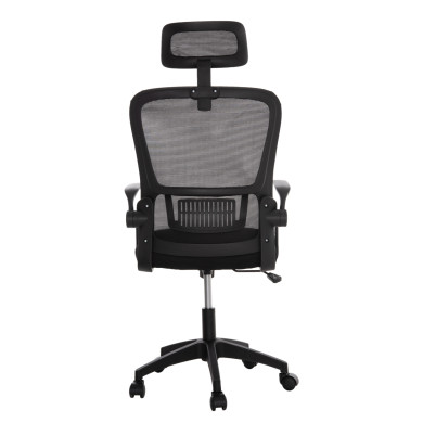 OFFICE CHAIR BLAZER HM1205.01 BLACK MESH FABRIC--BLACK ARMS 60x58x110-130Hcm.