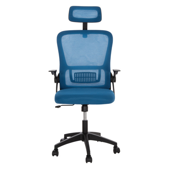 OFFICE CHAIR BLAZER HM1205.03 BLUE MESH FABRIC--BLACK ARMS 60x58x110-130Hcm.