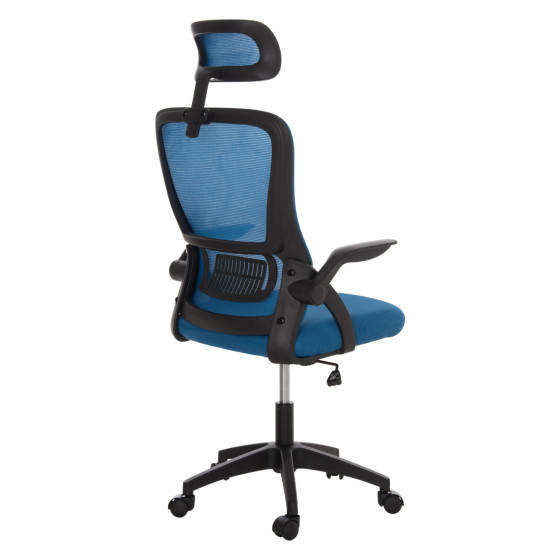 OFFICE CHAIR BLAZER HM1205.03 BLUE MESH FABRIC--BLACK ARMS 60x58x110-130Hcm.