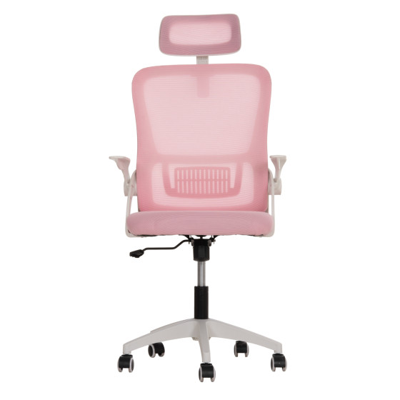 OFFICE CHAIR BLAZER HM1205.04 PINK MESH FABRIC--WHITE ARMS 60x58x110-130Hcm.