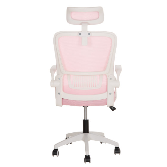 OFFICE CHAIR BLAZER HM1205.04 PINK MESH FABRIC--WHITE ARMS 60x58x110-130Hcm.