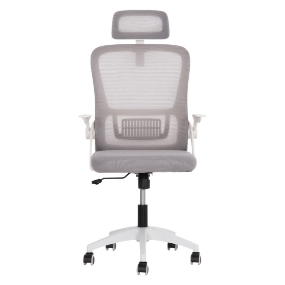 OFFICE CHAIR BLAZER HM1205.02 GREY MESH FABRIC--WHITE ARMS 60x58x110-130Hcm.