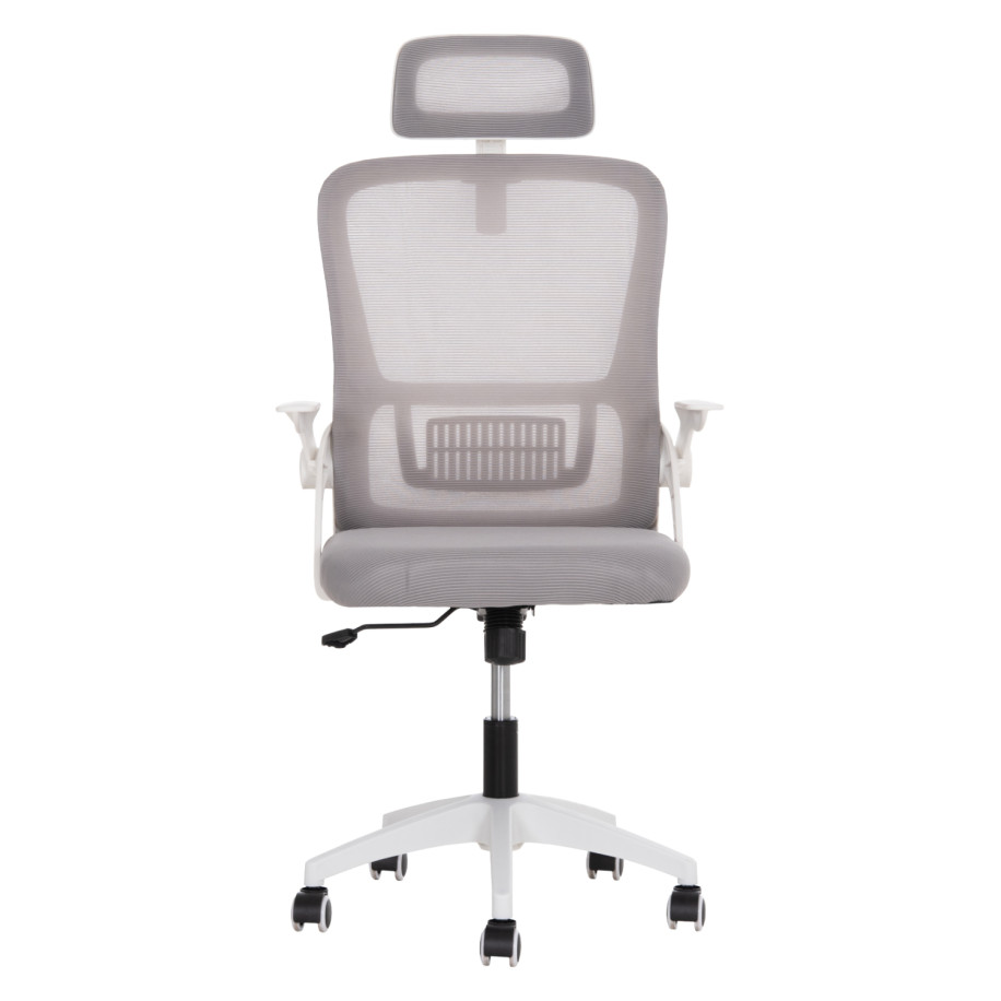OFFICE CHAIR BLAZER HM1205.02 GREY MESH FABRIC--WHITE ARMS 60x58x110-130Hcm.