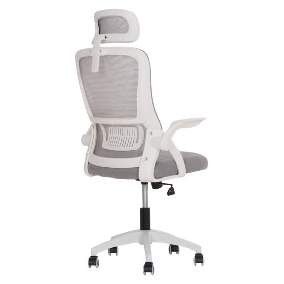OFFICE CHAIR BLAZER HM1205.02 GREY MESH FABRIC--WHITE ARMS 60x58x110-130Hcm.