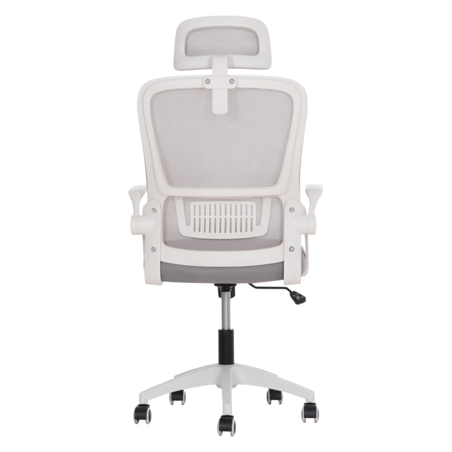 OFFICE CHAIR BLAZER HM1205.02 GREY MESH FABRIC--WHITE ARMS 60x58x110-130Hcm.