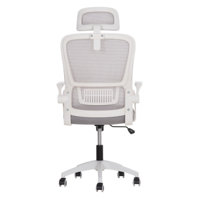 OFFICE CHAIR BLAZER HM1205.02 GREY MESH FABRIC--WHITE ARMS 60x58x110-130Hcm.