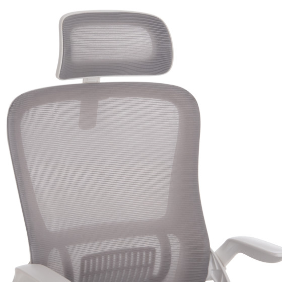 OFFICE CHAIR BLAZER HM1205.02 GREY MESH FABRIC--WHITE ARMS 60x58x110-130Hcm.