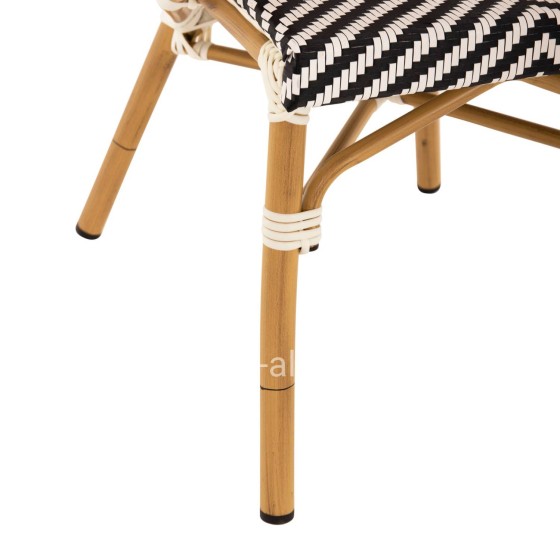 ARMCHAIR ALUMINUM HM5861.01 BAMBOO LOOK BLACK-WHITE