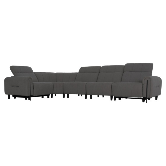 CORNER SOFA WITH 2 RECLINE SEATS ORACLE HM3290.01 GREY FABRIC 260x260x90(seat depth)x94Hcm.