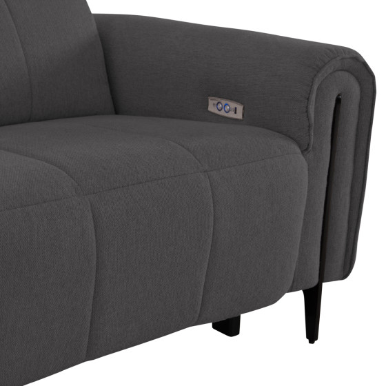 CORNER SOFA WITH 2 RECLINE SEATS ORACLE HM3290.01 GREY FABRIC 260x260x90(seat depth)x94Hcm.