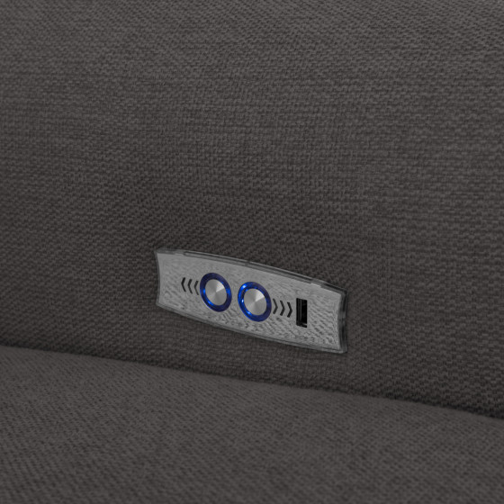 CORNER SOFA WITH 2 RECLINE SEATS ORACLE HM3290.01 GREY FABRIC 260x260x90(seat depth)x94Hcm.