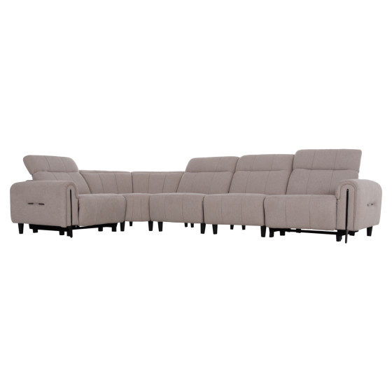 CORNER SOFA WITH 2 RECLINE SEATS ORACLE HM3290.02 BEIGE FABRIC 260x260x90(seat depth)x94Hcm.