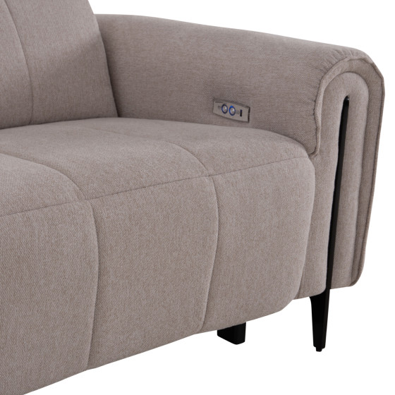 CORNER SOFA WITH 2 RECLINE SEATS ORACLE HM3290.02 BEIGE FABRIC 260x260x90(seat depth)x94Hcm.