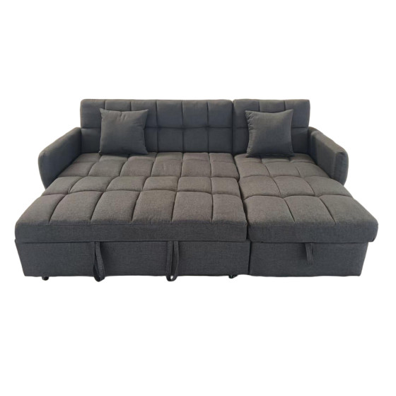 CORNER SOFABED REVERSIBLE NEZU HM3294.01 GREY FABRIC 213x145x83Hcm.