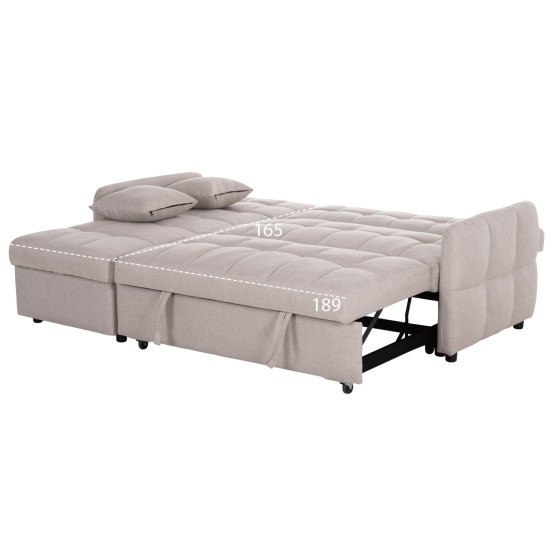 CORNER SOFABED REVERSIBLE NEZU HM3294.02 BEIGE FABRIC 213x145x83Hcm.