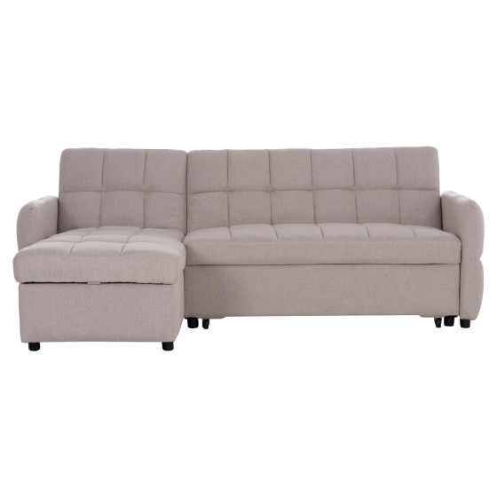 CORNER SOFABED REVERSIBLE NEZU HM3294.02 BEIGE FABRIC 213x145x83Hcm.