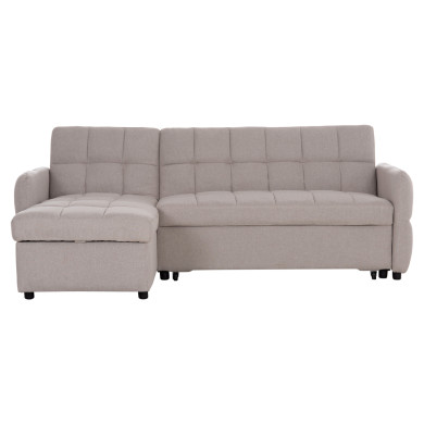 CORNER SOFABED REVERSIBLE NEZU HM3294.02 BEIGE FABRIC 213x145x83Hcm.