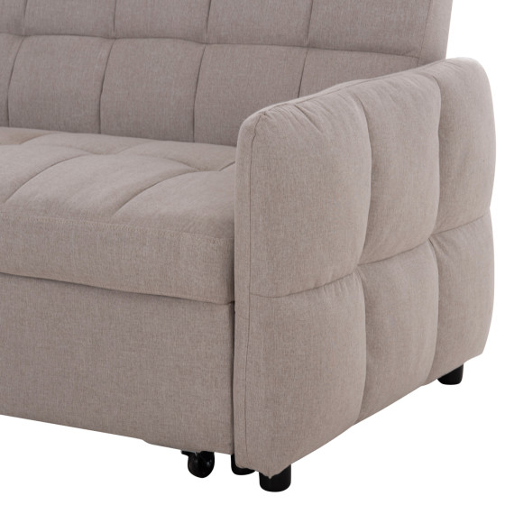 CORNER SOFABED REVERSIBLE NEZU HM3294.02 BEIGE FABRIC 213x145x83Hcm.