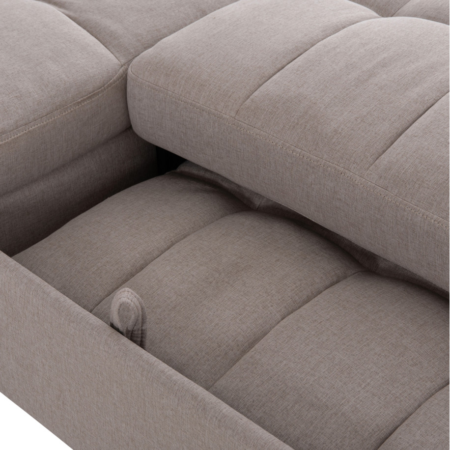 CORNER SOFABED REVERSIBLE NEZU HM3294.02 BEIGE FABRIC 213x145x83Hcm.