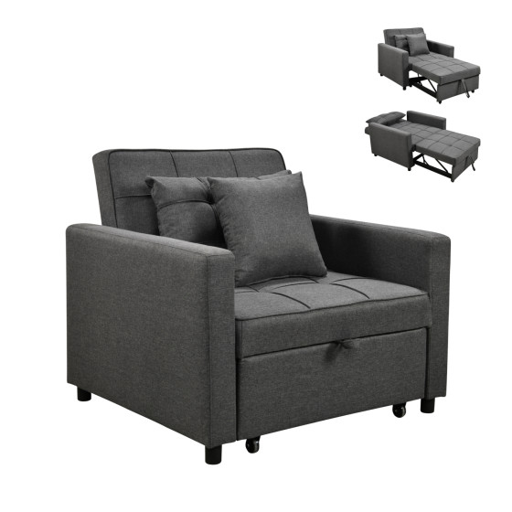 ARMCHAIR-BED MERO HM3306.01 GREY FABRIC 98x85x88Hcm.