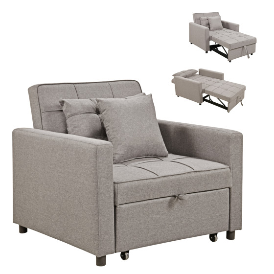 ARMCHAIR-BED MERO HM3306.03 BEIGE FABRIC 98x85x88Hcm.