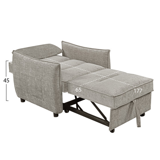 ARMCHAIR-BED ORYN HM3307.03 BEIGE FABRIC 89x85x84Hcm.