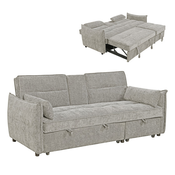SOFABED 2-SEATER VELAR HM3305.03 BEIGE FABRIC 208x86x85Hcm.
