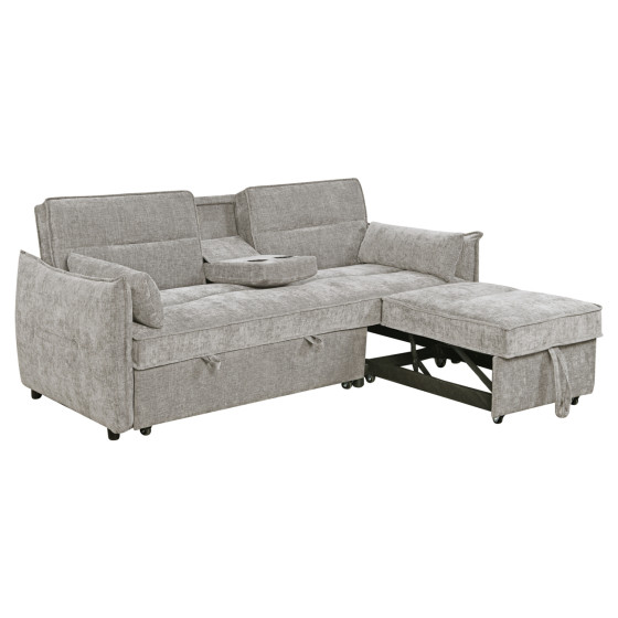 SOFABED 2-SEATER VELAR HM3305.03 BEIGE FABRIC 208x86x85Hcm.