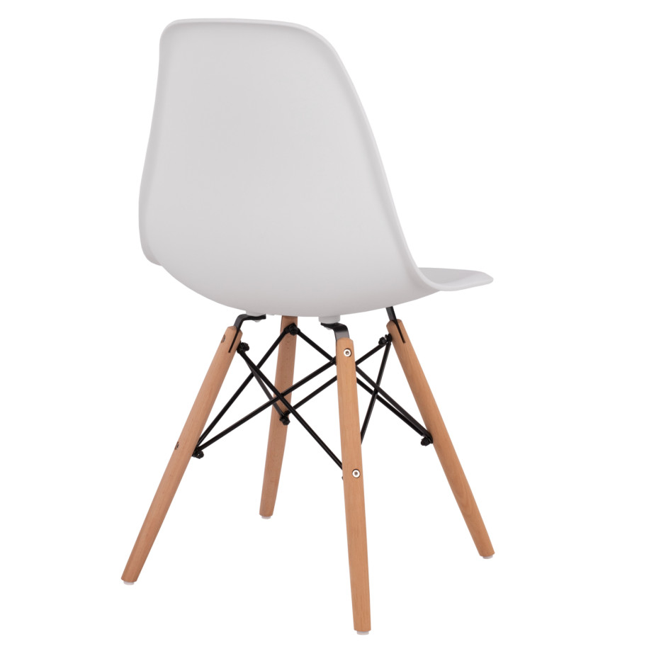 DINING CHAIR 2PCS TWIST HM8460.21 WHITE PP--BEECH WOOD 46x50x82Hcm.