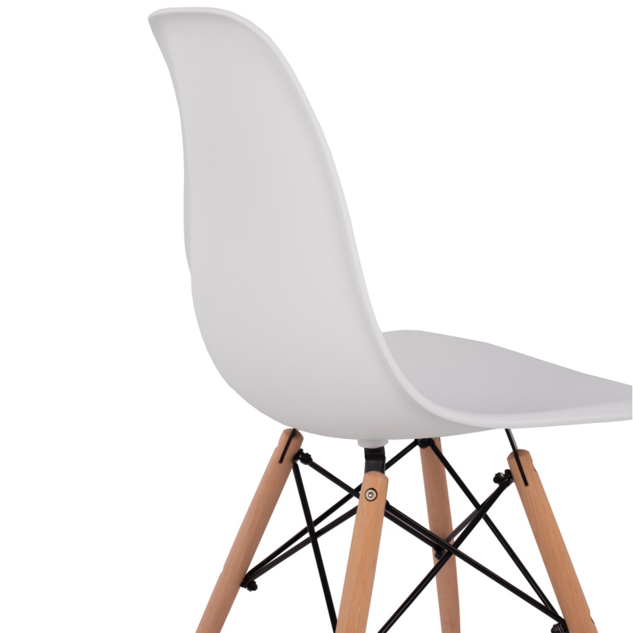 DINING CHAIR 2PCS TWIST HM8460.21 WHITE PP--BEECH WOOD 46x50x82Hcm.