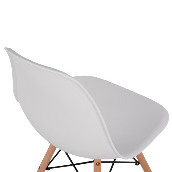 DINING CHAIR 2PCS TWIST HM8460.21 WHITE PP--BEECH WOOD 46x50x82Hcm.