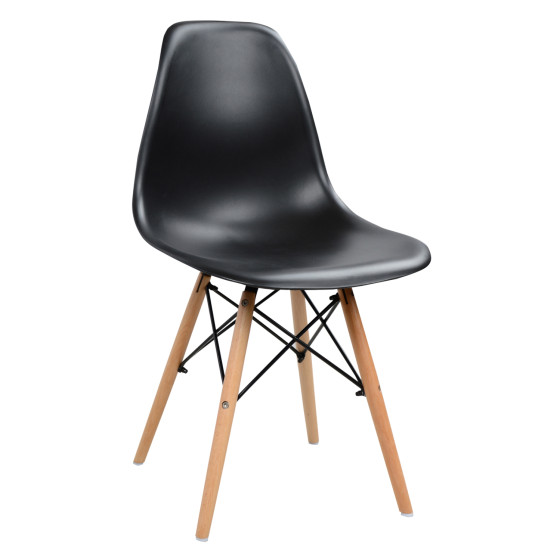 DINING CHAIR 2PCS TWIST HM8460.22 BLACK PP--BEECH WOOD 46x50x82Hcm.