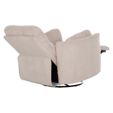 ARMCHAIR RELAX/BREASTFEEDING VELMORA HM3300.03 BEIGE STRIPED FABRIC 100x90x100Hcm.