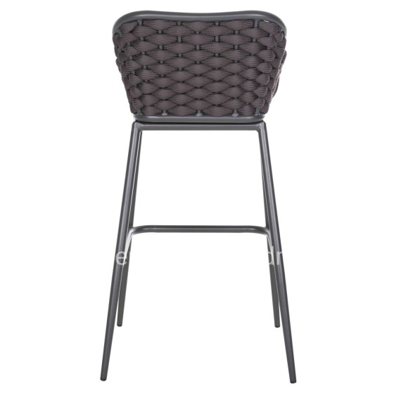 BAR STOOL ALUMINUM FRAME DARK GREY-ROPE BROWN 50x50x103Hcm.HM5862.01