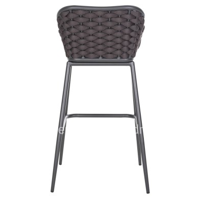 BAR STOOL ALUMINUM FRAME DARK GREY-ROPE BROWN 50x50x103Hcm.HM5862.01
