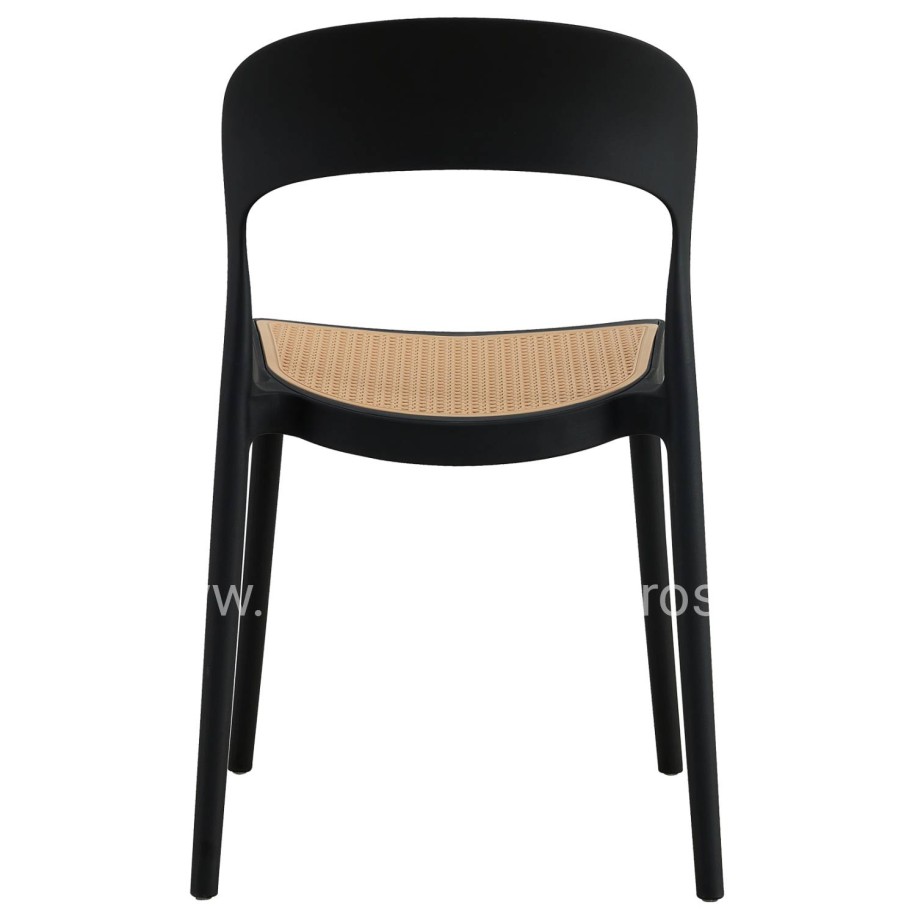 CHAIR POLYPROPYLENE CLEO HM5936.02 BLACK-BEIGE 41x53x81Hcm.